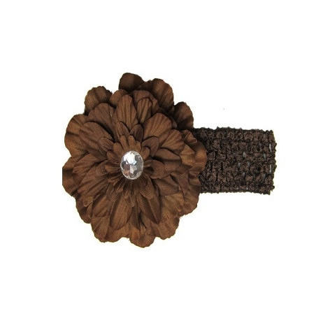 Дитяча коричнева пов'язка - квітка 12см, окружність 28-50см Київ - фото 1