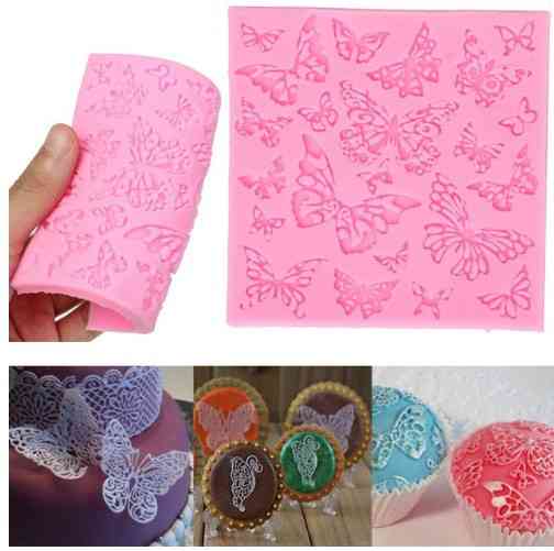 Молд силиконовый Бабочки 100 на 100 мм розовый Киев