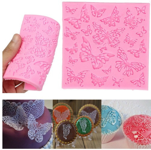 Молд силиконовый Бабочки 100 на 100 мм розовый Киев - изображение 4