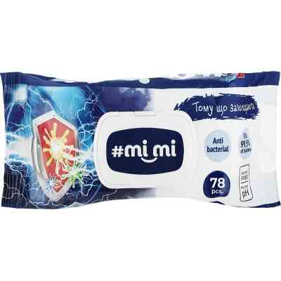 Влажные салфетки Mi Mi Антибактериальные С клапаном 78 шт. (4820237500335) Винница
