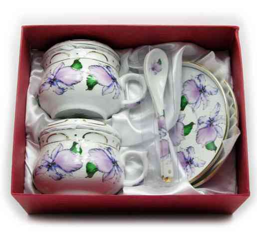 Сервиз чайный фарфор на 2 персоны Цветы Киев