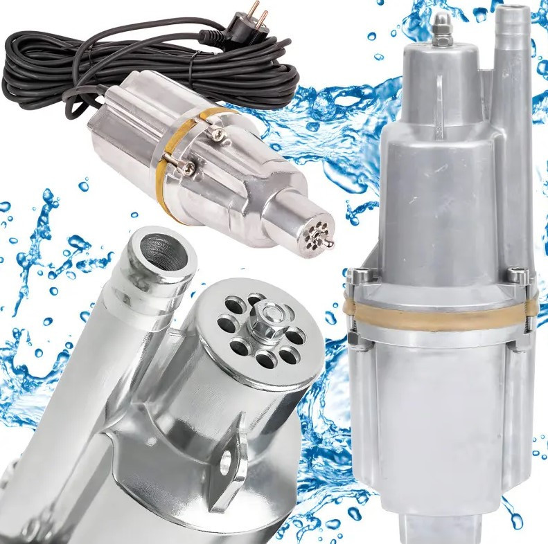 Насос погружной вибрационный для подъема чистой воды из колодцев, 250 Вт, 1 скорость, 8м погружение Одесса - изображение 1