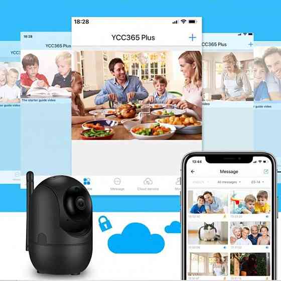 WiFi камера видеонаблюдения с ночным видением,EooLii,Черный SBR Киев