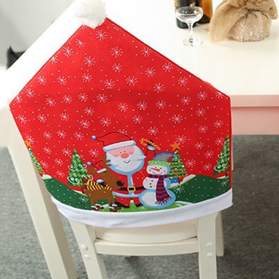 Новогодний чехол на стул c Дедом Морозом 48 на 55 см разноцветный Киев - изображение 7