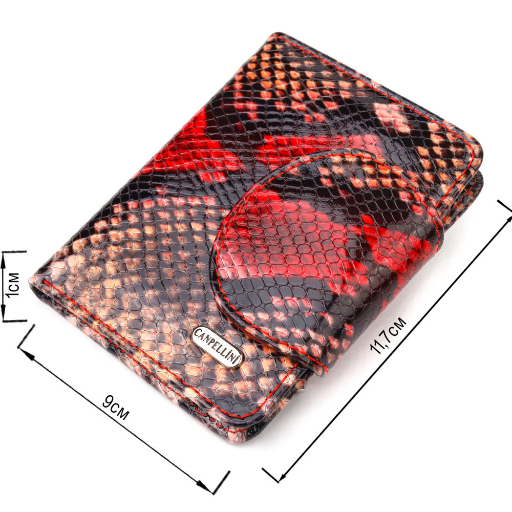 Невеликий жіночий гаманець з натуральної шкіри з тисненням під змію (CANPELLINI) Київ - фото 7