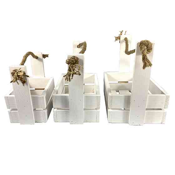 Набор садовых ящиков для цветов или хранения вещей 3 шт, большой 26х18х10, средний 21х15х10, малый 16.5х12х10 Каменец-Подольский