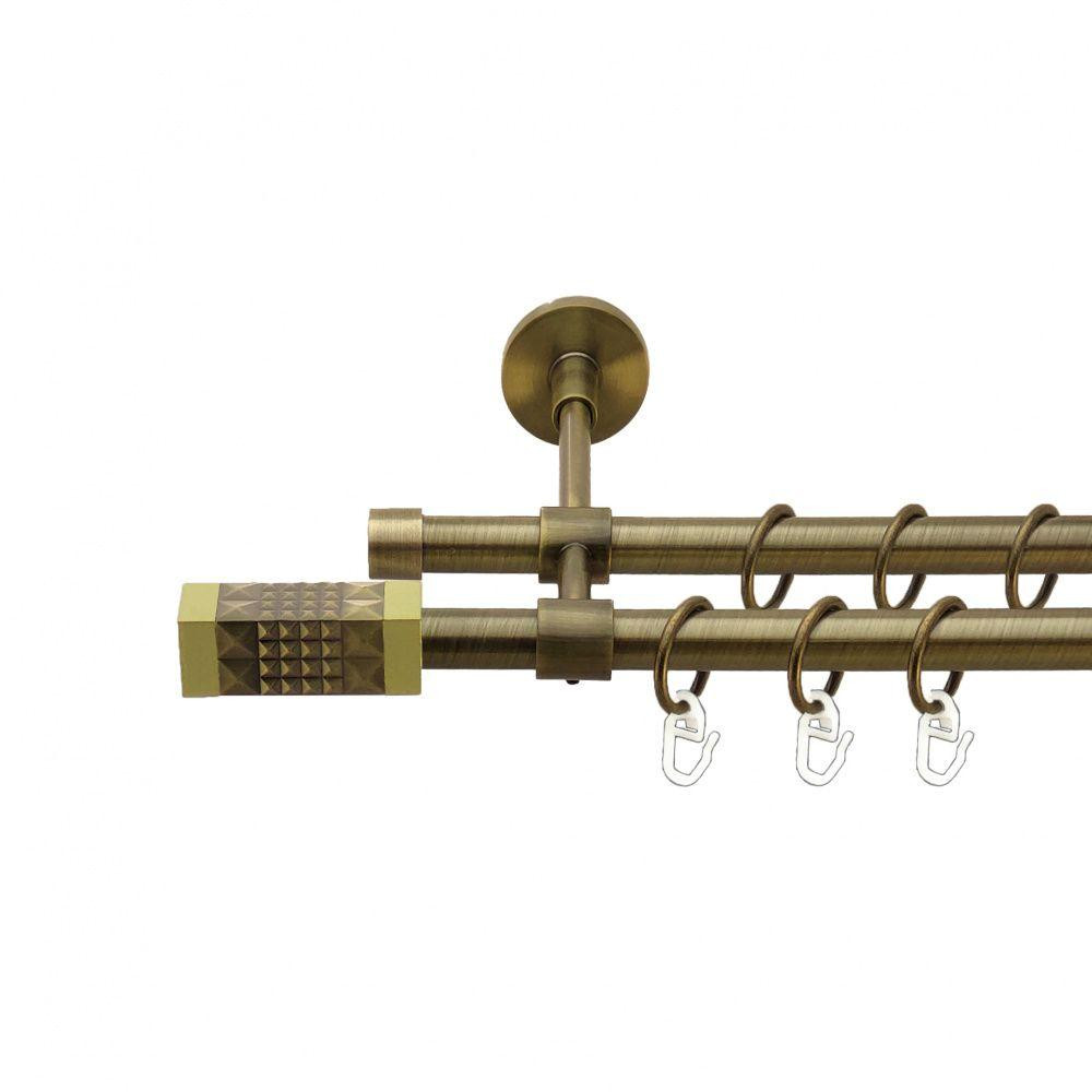 Карниз Orvit Рубікела металевий дворядний закритий гладка труба кільце металеве Антик 16\16 мм 240 см (7329457) Львів - фото 1