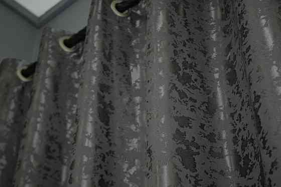 Комплект штор на люверсах VR-Textil Лен мрамор Pavliani ХО № 1267ш Серо-коричневый 150х250 см 2 шт (37-0100) Киев