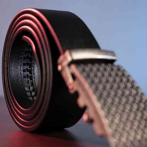 Оригинальный мужской ремень с автоматической пряжкой Vintage 20212 Черный Киев