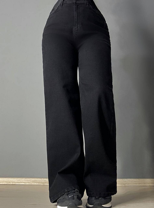 Джинси жіночі Its Basic 2507-1 палаццо стрейчеві з виточками чорні, чорний, 42, 42, 83 см, 112 см Київ - фото 11