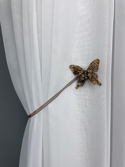 Магниты для штор и гардин Бабочка Люси набор 2 шт Коричневый (81-169) Киев - изображение 3