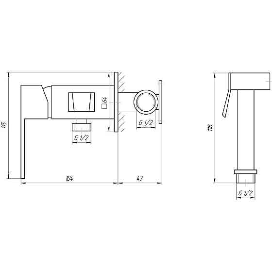 Смеситель гигиенический TOPAZ LEXI TL 21106-H57 (000020989) Киев