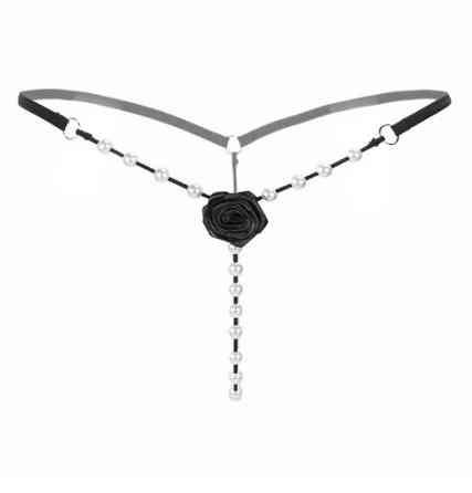 Труси з перлами one size чорний Київ