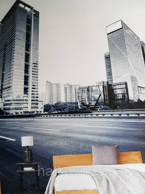 Шпалери вінілові на флізелін міста вулиці будинку хмарочоси дороги мости Київ - фото 8