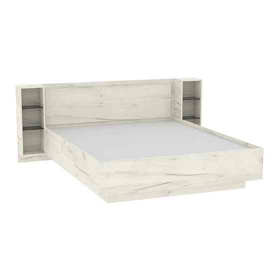 Кровать Кристалл №1 двуспальная, Дуб Крафт Білий, 2035х1976х850 Львов