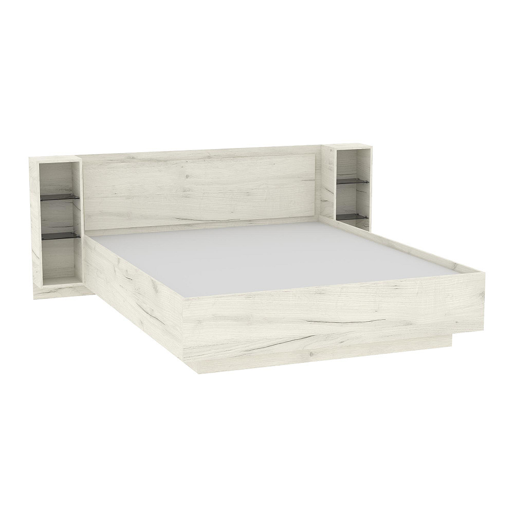 Кровать Кристалл №1 двуспальная, Дуб Крафт Білий, 2035х1976х850 Львов - изображение 1