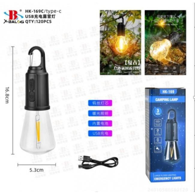 Акумуляторна лампочка з карабіном і зарядкою від USB BL T01 Київ - фото 2