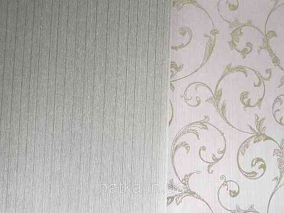 Шпалери текстильні еко 0.53х10.05 Rasch Textil Valentina класика смуги зелено сірі Київ