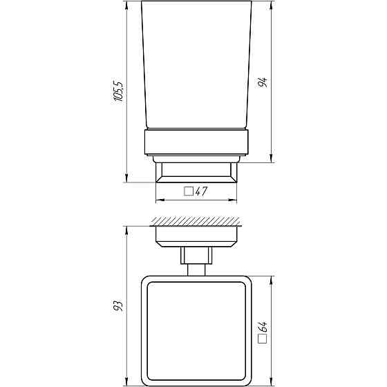 Стакан одинарний TOPAZ  TКВ 9921A-BL чорний Луцк