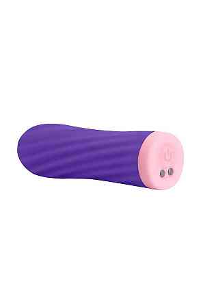 Вібропуля S Pleasures Bullets Twist & Shout Purple, фіолетова, ребриста поверхня, 10 режимів Sex Aura Київ