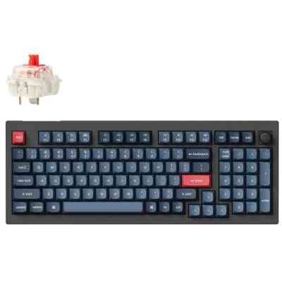 Клавиатура Keychron V5 Max Gateron Jupiter Red Knob Hot-Swap QMK Wireless/Bluetooth/USB-А UA Black (V5M-D1-UA) Винница