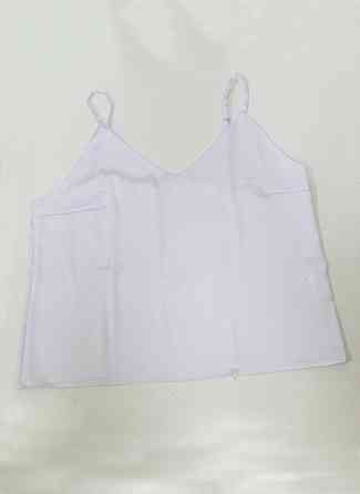 Шовкова майка на тонких бретельках Білий M/L Харків