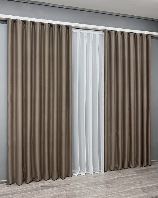 Комплект готовых штор VR-Textil Bagema Rvs № 2069ш Капучино 150х270 см 2 шт (33-1265) Киев - изображение 4