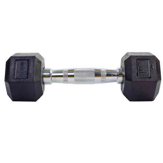 Гантель 1 кг цельная шестигранная гексагональная Zelart Киев