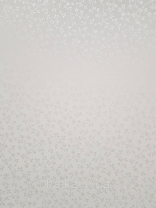 Шпалери флізелінові еко Rasch Sophia 0.53х10 прованс рослинний принт квіти листя маленькі срібло на білому Київ - фото 2