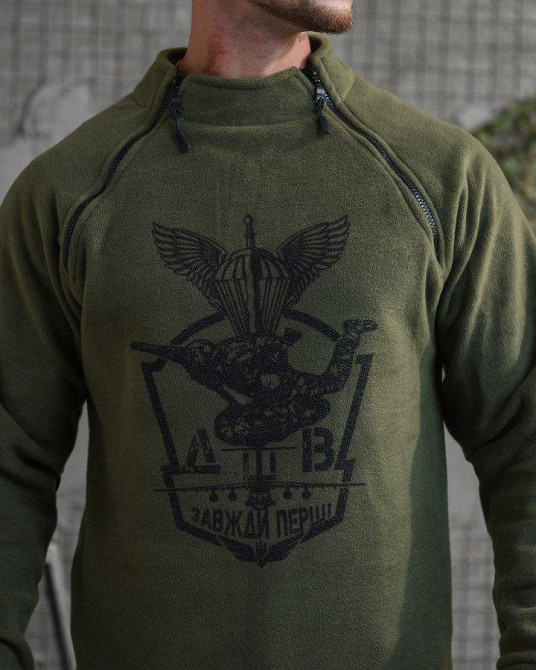 Флиска кофта свитер ДШВ мужская олива под горло XL Одесса - изображение 2