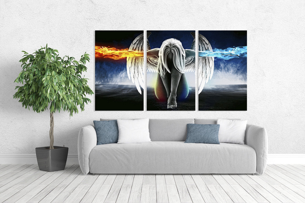 Модульна картина у вітальню/ спальню Дівчина стихій   ART-005_3A 100х150 см Київ - фото 2