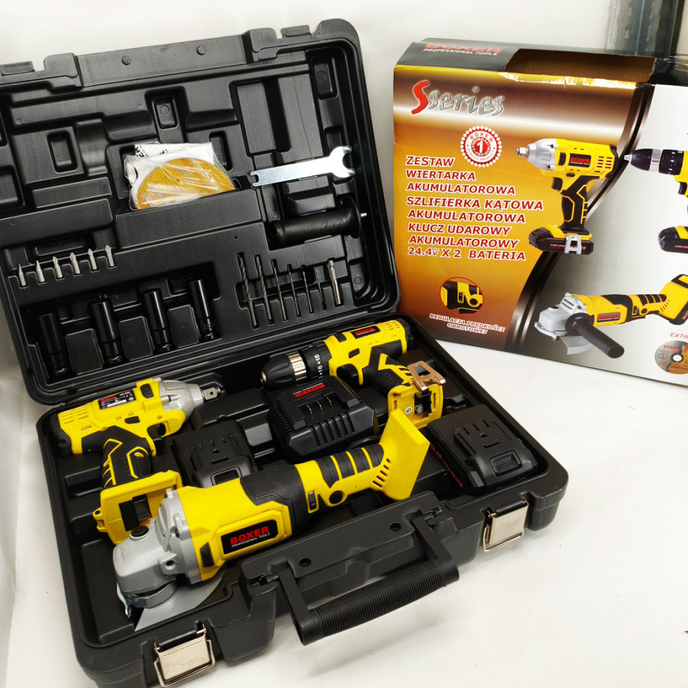 Набір гайковерт шуруповерт болгарка 24,4 В Boxer SR-028 набір акумуляторного інструменту GF-67 Львів - фото 8
