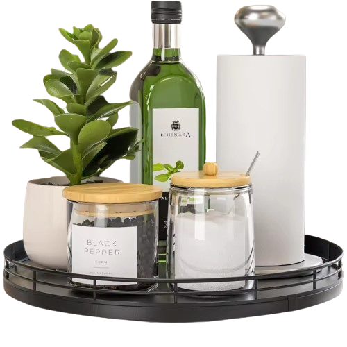 Поднос-столик для кухонных или ванных пренадлежностей, деревяный,10- дюймов, черный Каменец-Подольский