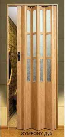 Дверь гармошка  полуостекленная Vinci Decor  Symfonia 860х2030х10 мм  ДУБ Днепр