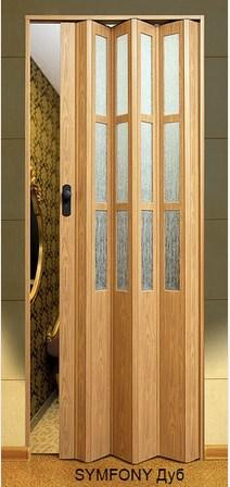 Дверь гармошка  полуостекленная Vinci Decor  Symfonia 860х2030х10 мм  ДУБ Днепр - изображение 1