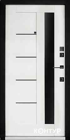 Двери квартирные, серия ТИП 3.2 модель 632/605 сланец темный+спил дерева коньячный/супермат белый 860 Киев