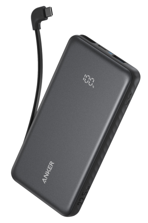 Портативний зарядний пристрій Anker - 10000 mAh 22.5W Built-In USB-C Cable Black (7198079) Київ