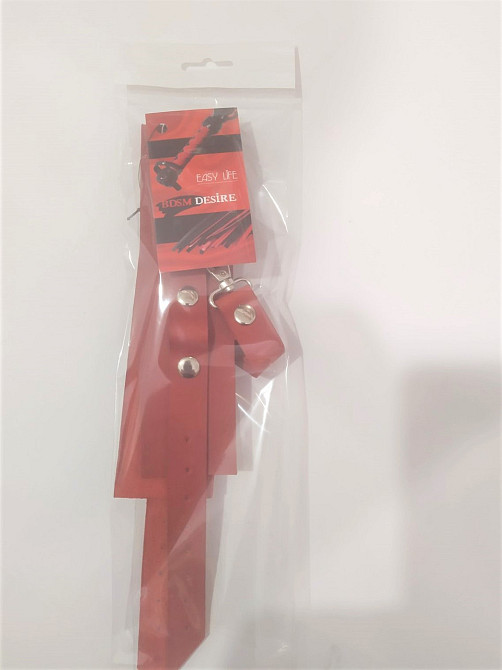 Премиум наручники из натуральной кожи Soft Skin BDSM Desire красный Sex Aura Киев - изображение 3