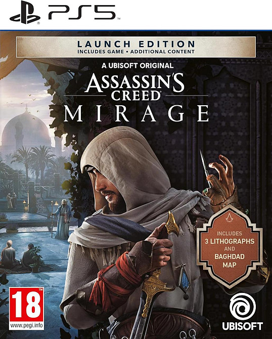 Відеогра Assassin's Creed Mirage PS5 Launch Edition Ексклюзив Amazon англійська фізичне видання з картою Багдада та 3 літографіями Київ - фото 1