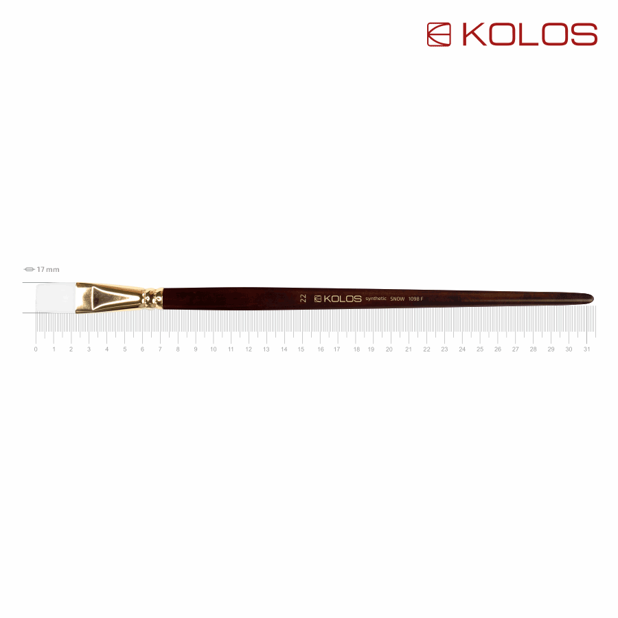Кисть синтетика плоская Snow 1098F No22 длинная ручка KOLOS Киев - изображение 1