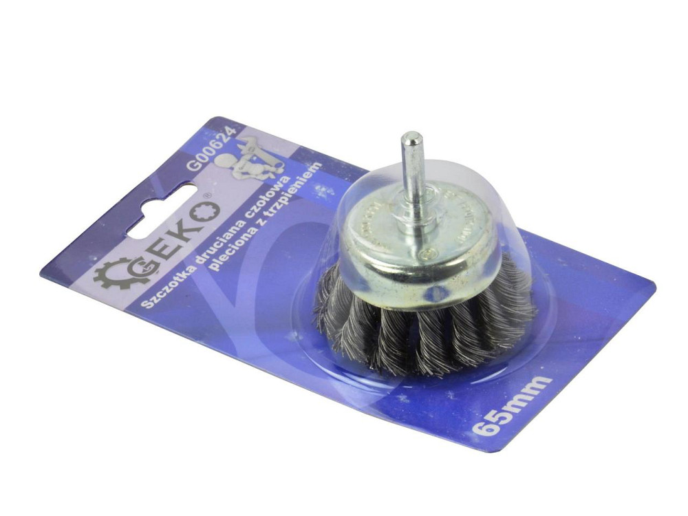 Дриля Щітка дротяна "GEKO" торцева зі стальних скручених дротиків 65мм Киев - изображение 4