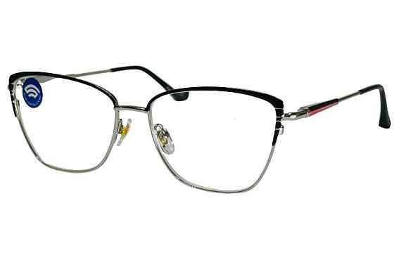 Окуляри для зору металева оправа Чорний Blue Blocker +1.0 Луцьк