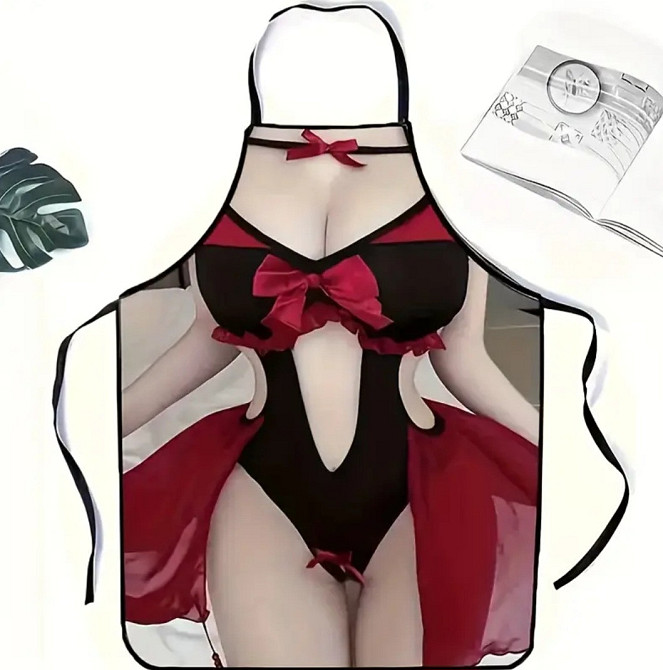 Фартух жіночий кухонний з малюнком жінки 80 на 60 см різнобарвний Київ - фото 3