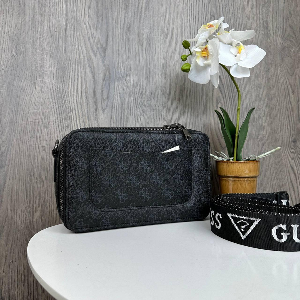 Якісна жіноча міні сумочка клатч на ланцюжку стиль Guess чорна сумка на плече ( 20823 ) Харків - фото 6