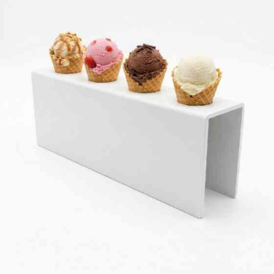 Подставка EKOSTAR для вафельного рожка на 4шт. Белая. Акрил 3 мм Киев