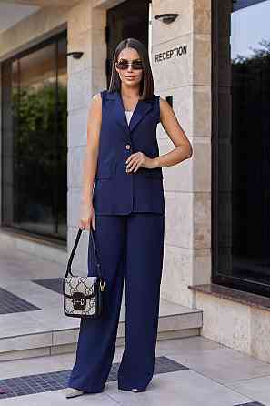 Жіночий брючний костюм з жилетом "Rakel" | Батал Київ
