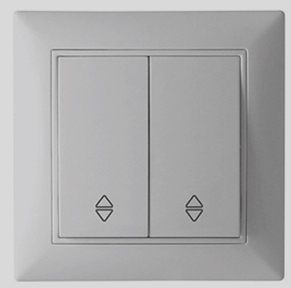 Выключатель двухклавишный проходной Anestech (белый) Винница - изображение 1