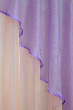 Кухонная занавеска VR-Textil № 053к сиреневый с персиковым 280х170 см (50-103) Киев