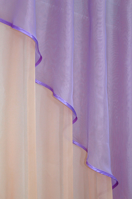 Кухонная занавеска VR-Textil № 053к сиреневый с персиковым 280х170 см (50-103) Киев - изображение 4