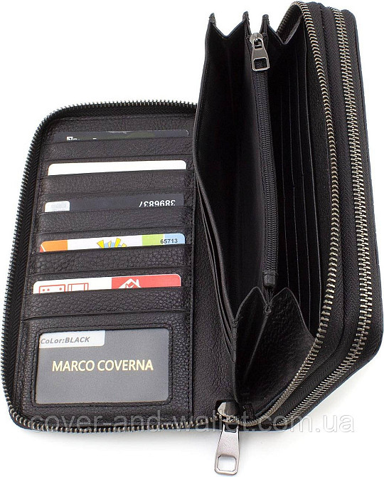 Мужской кожаный кошелек клатч на две молнии под крокодила Marco Coverna 5902 Киев - изображение 6